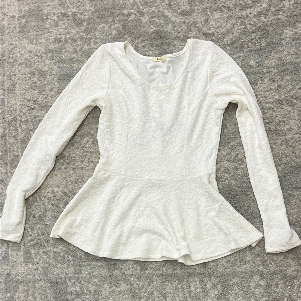 Elegant White Peplum Top